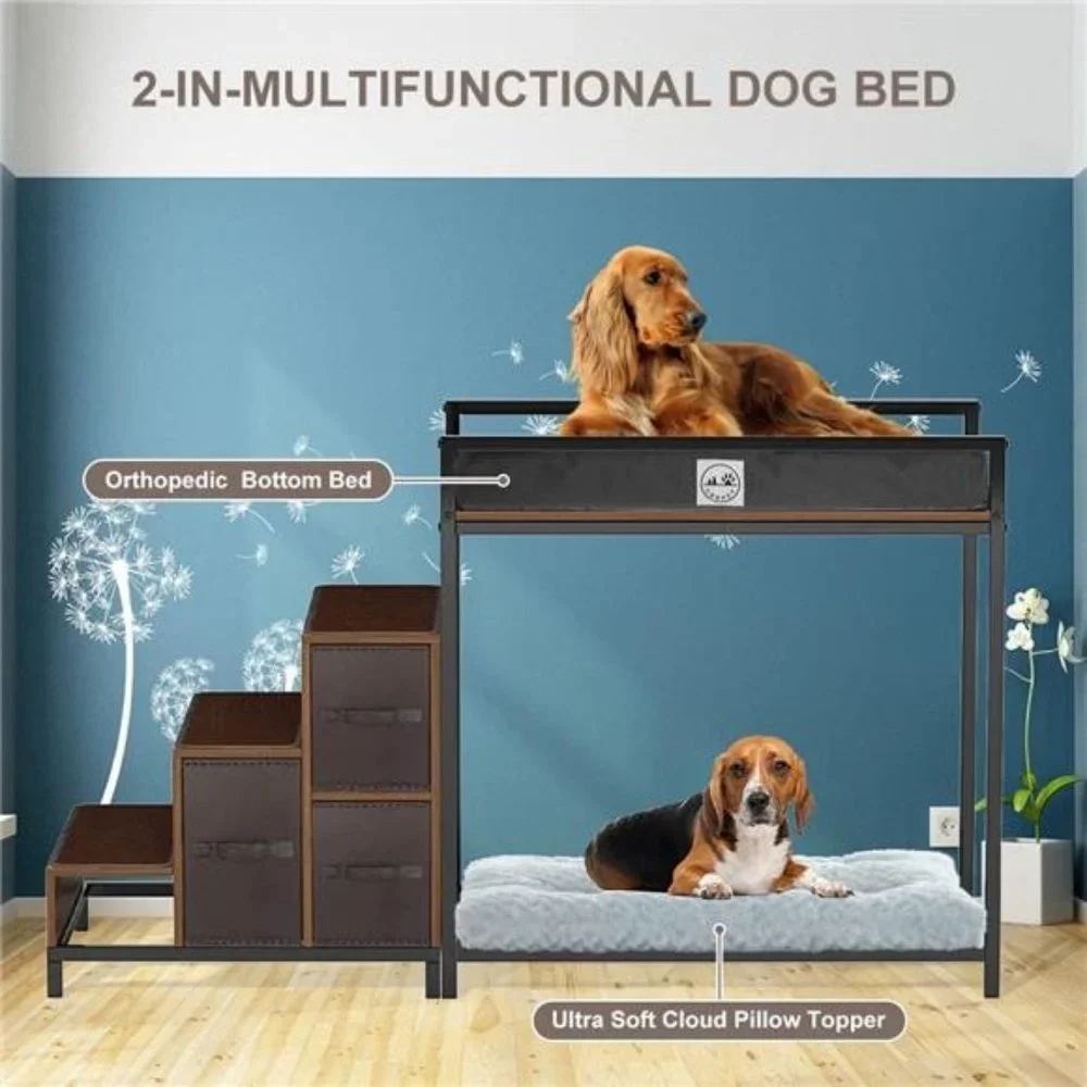 Orthopedic Dog Bed, Washable Dog Bed with Egg Foam Support, Waterproof Dog Bed